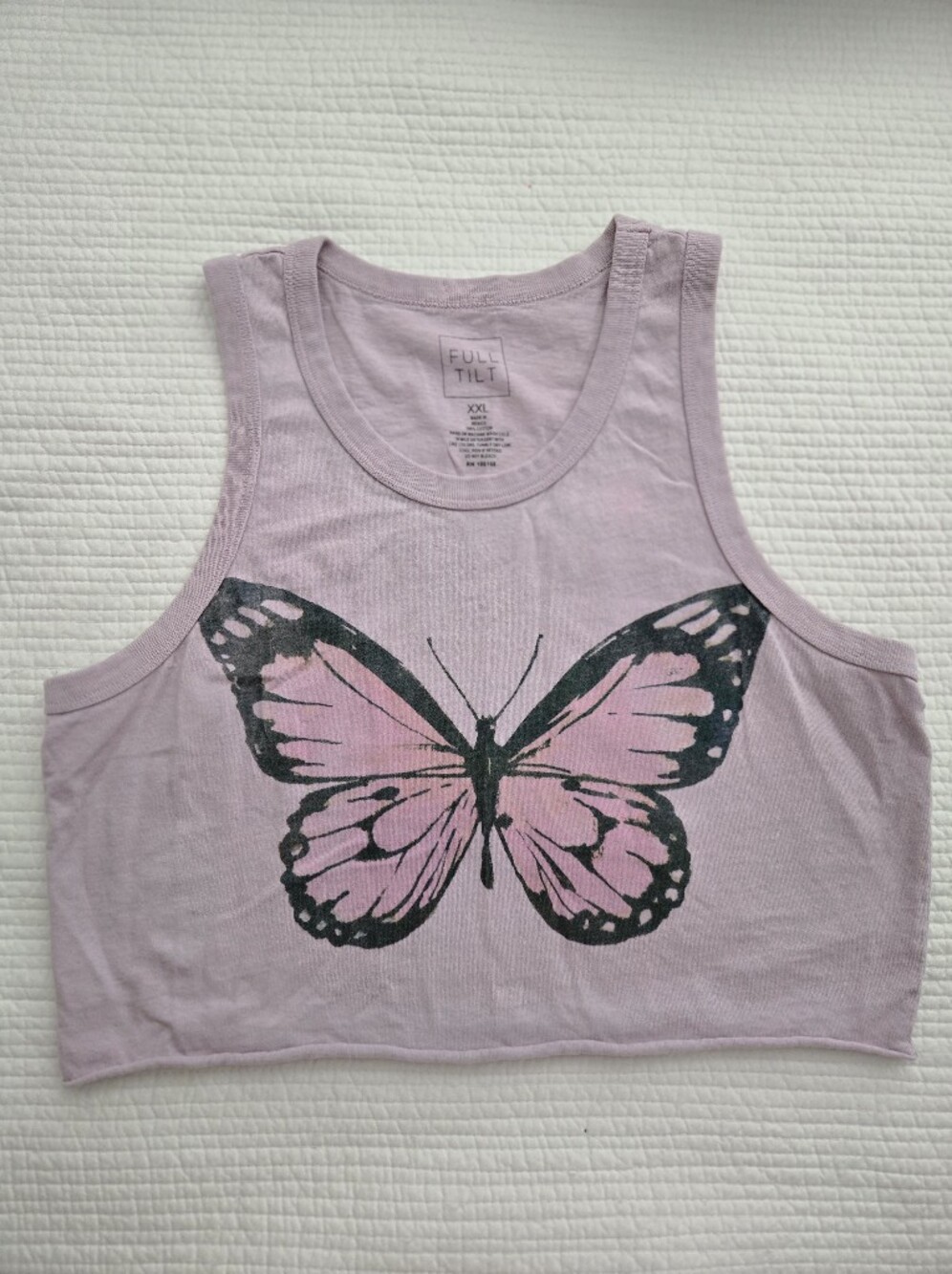 Full Tilt Cropped Butterfly Tank Top